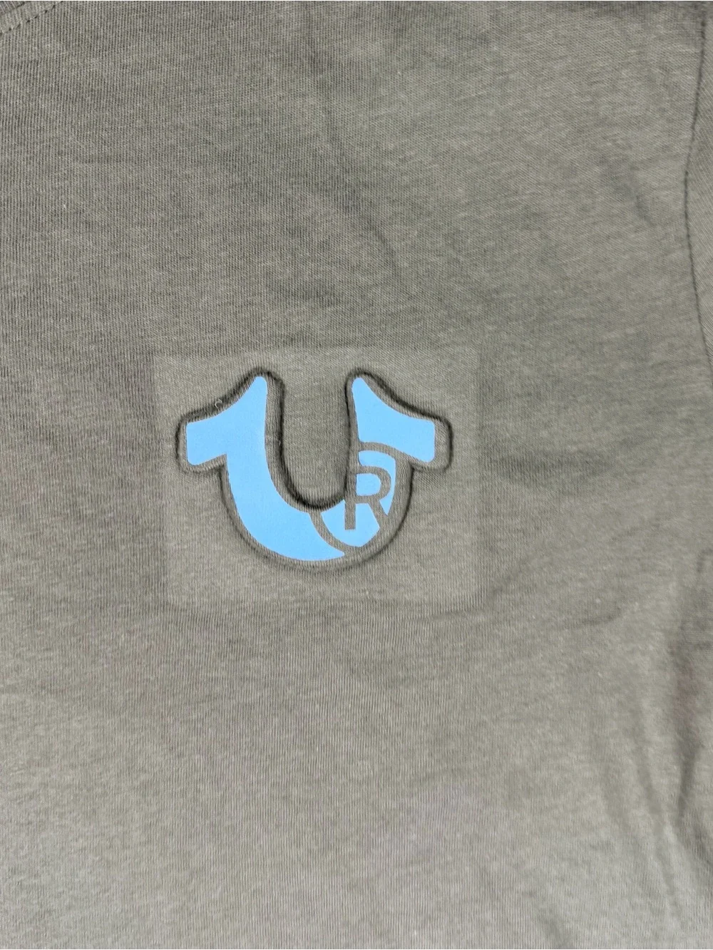 True Religion Short Sleeve Tee with Light Blue Logo